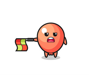 balloon character as line judge hold the flag vector image