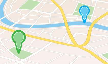 city map with river and pointers in perspective vector image