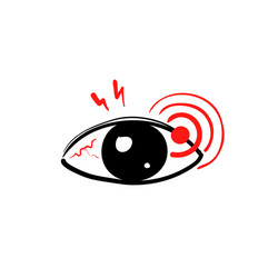 Hand drawn doodle eye pain icon isolated vector