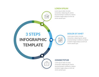 Infographic template with three elements vector