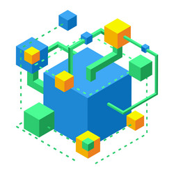 isometric brain development concept creating neur vector image
