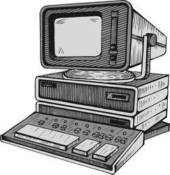 old computer one of the very first vector image