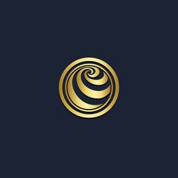 Round arrow business gold logo Royalty Free Vector Image
