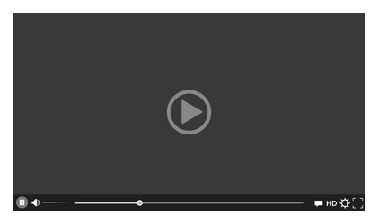 video player template interface hosting vector image