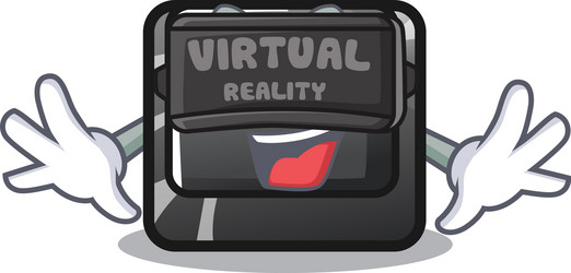 virtual reality button f9 in character shape vector image