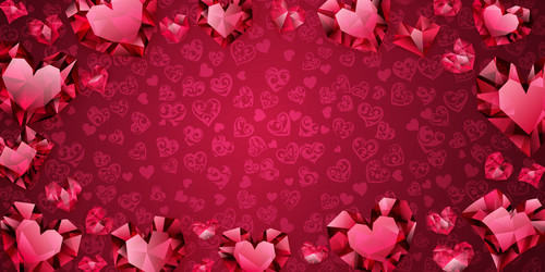 Background hearts vector