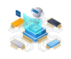 Cloud Robot Data Server Technology vector image