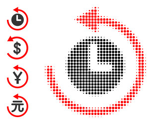 dot halftone time return rotation icon vector image
