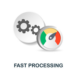 fast processing icon 3d from data science vector image