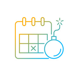 Meeting deadline gradient linear icon vector