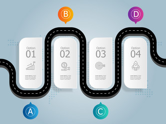 Road map timeline infographics elements report vector