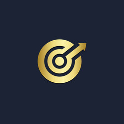 round shape arrow up gold logo vector