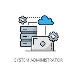 system administrator icon web and it specialist vector image