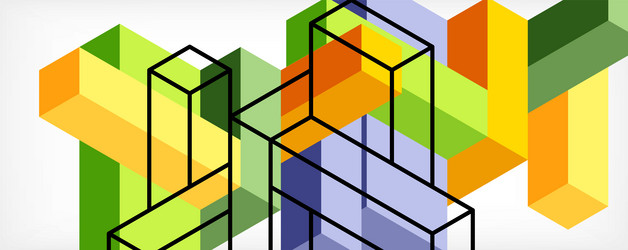 abstract background 3d cubes cubic elements vector image