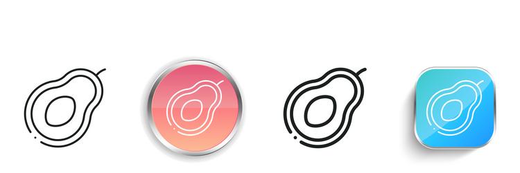 avocado icon thin linear regular and button style vector image