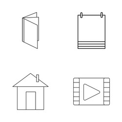 basic elements outline icons set linear icon vector image