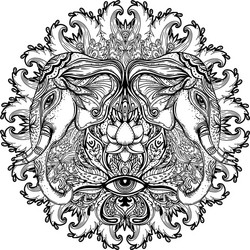 Elephant Ganesha Mandala Vector Image