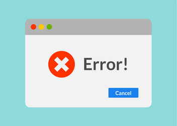 Error message computer window alert popup system vector