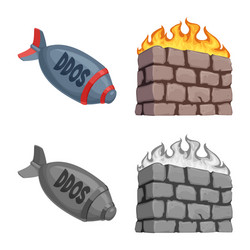 isolated object virus and secure icon set vector image