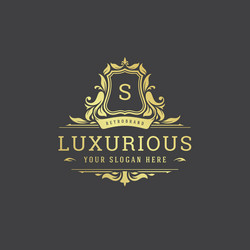luxury logo monogram crest template design Vector Image