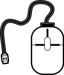 Mouse with cord computer vector