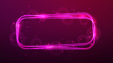 neon rectangular frame with shining effects vector image