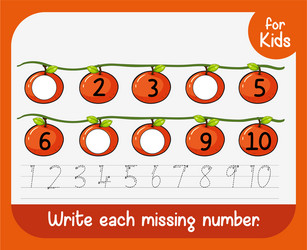 write each missing nunber vector image