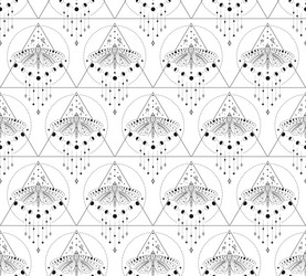 abstract background seamless pattern moon and moth vector image