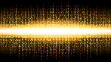binary matrix abstract background golden glow vector image
