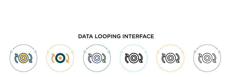 data looping interface icon in filled thin line vector image
