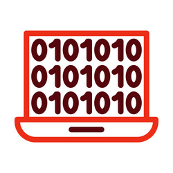 binary code thick line two color icons vector image