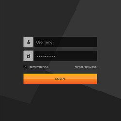 dark login form template design with username vector image
