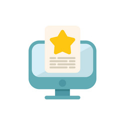 desktop computer displaying customer review vector image