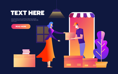 online shopping on internet using mobile vector image