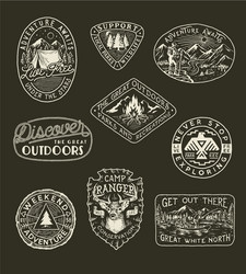 Outdoor Adventure Emblems Vector Image