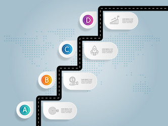 Road map timeline infographics elements report vector