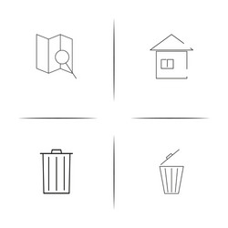web and text simple linear icon setsimple outline vector image