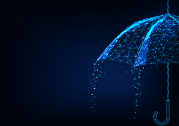 futuristic umbrella with rain concept banner vector