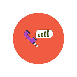 in flat design of column chart vector image