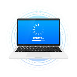 new system update loading process app vector image