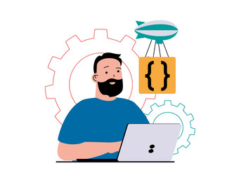 programming software concept with character vector image