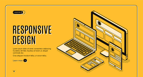 Responsive Web Development Landing Page vector image