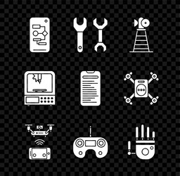 set algorithm spanner antenna remote aerial vector image