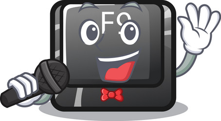 Singing button f9 in character shape vector