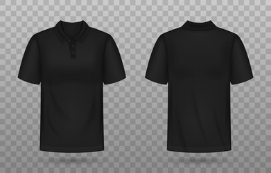 3d realistic black polo shirts mockup template vector