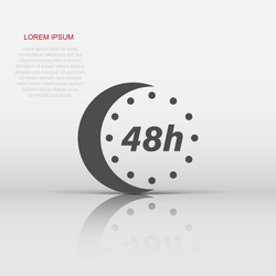 48 hour clock icon in flat style timer countdown vector image