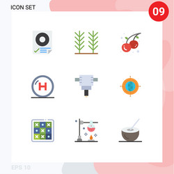 9 universal flat colors set for web and mobile vector image