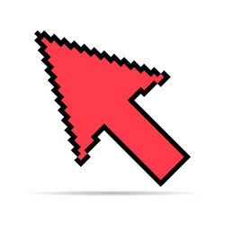 arrow pixel icon shadow web cursor click mouse vector image