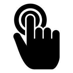 click on button hand cursor touch screen icon vector image