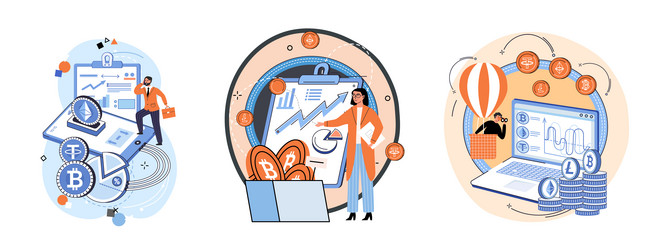 cryptocurrency exchange platform and blockchain vector image